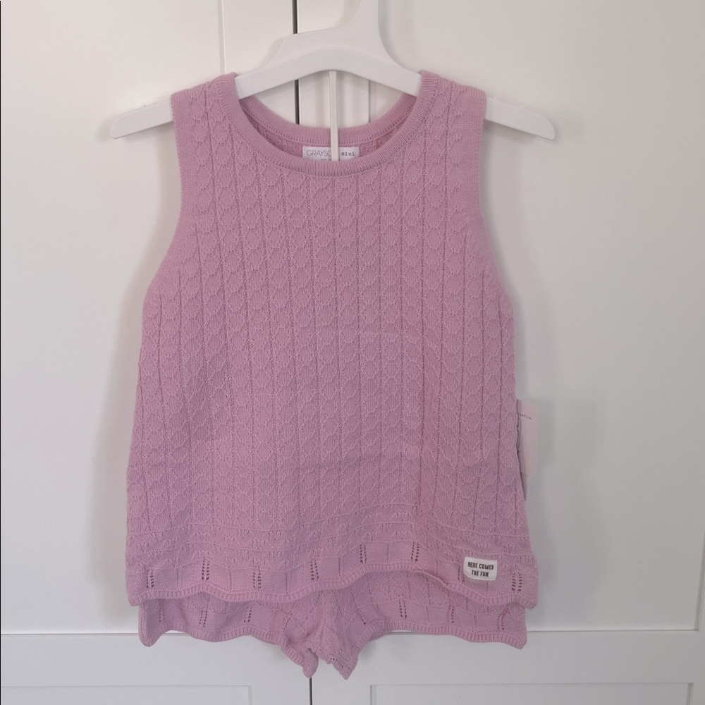 Grayson Mini Toddler Girls' Crochet Tank and Pull-On Shorts 2 Piece Set Size 4T - Picture 5 of 8